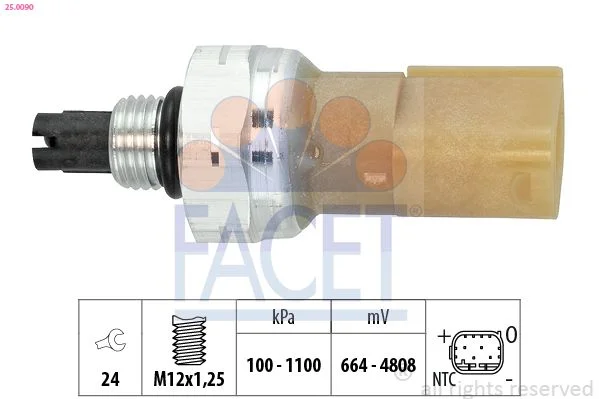 Slėgio jungiklis, oro kondicionavimas FACET 25.0090