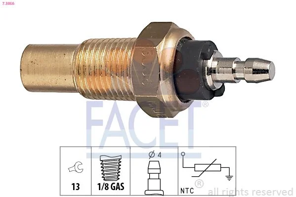 Sensor, coolant temperature FACET 7.3056