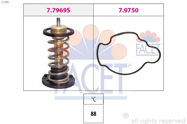 Termostatas, aušinimo skystis facet 7.7981