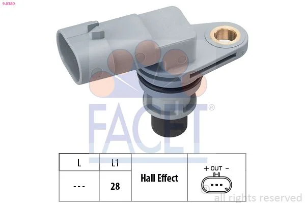 Jutiklis, alkūninio veleno impulsas facet 9.0380