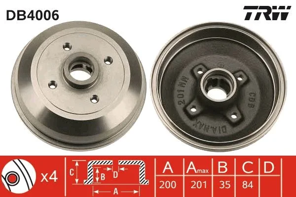 Brake Drum TRW DB4006