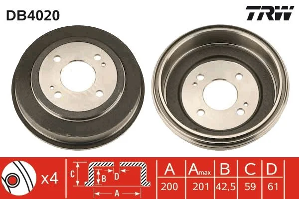 Brzdový bubon TRW DB4020