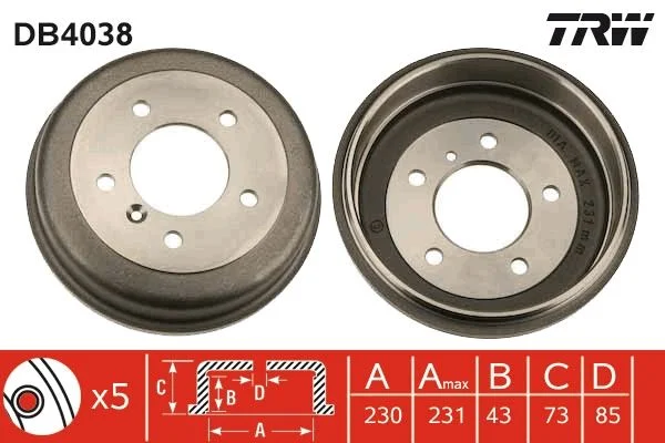Brake Drum TRW DB4038