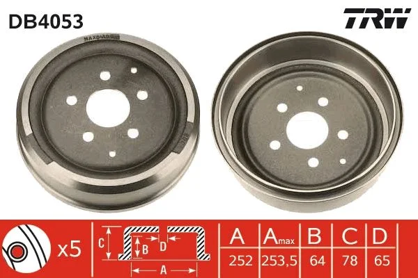 Brake Drum TRW DB4053