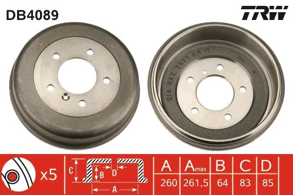 Brake Drum TRW DB4089