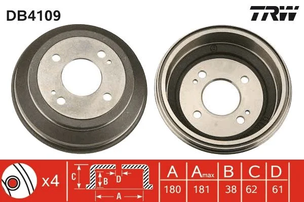 Brake Drum TRW DB4109