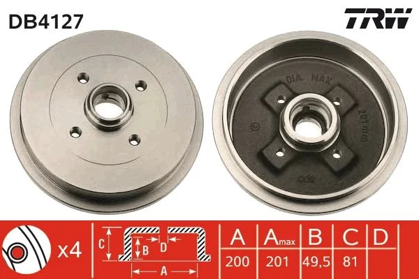 Brake Drum TRW DB4127