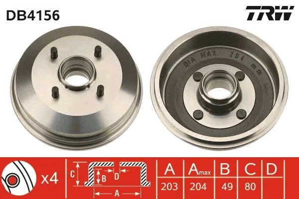 Brake Drum TRW DB4156