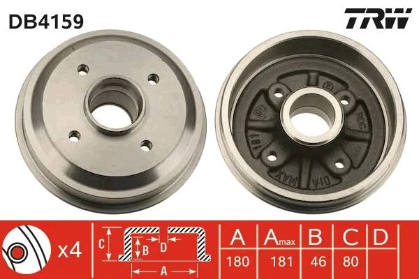 Brake Drum TRW DB4159