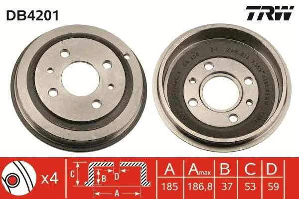Brzdový bubon TRW DB4201