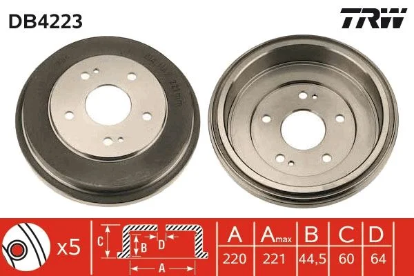 Brzdový bubon TRW DB4223
