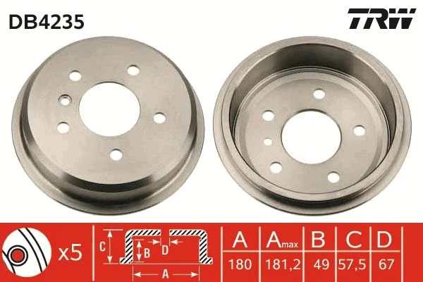 Brzdový bubon TRW DB4235