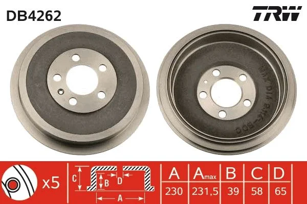 Brzdový bubon TRW DB4262