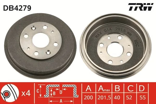 Brake Drum TRW DB4279
