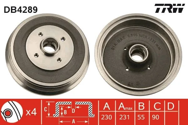 Brzdový bubon TRW DB4289