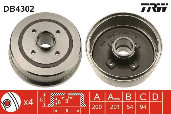 Brzdový bubon TRW DB4302