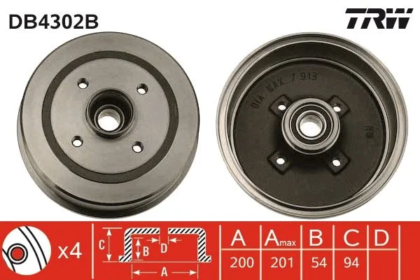 Brzdový bubon TRW DB4302B