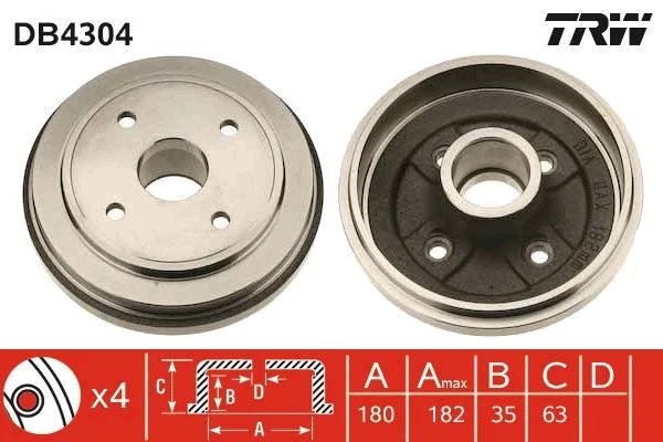 Brzdový bubon TRW DB4304