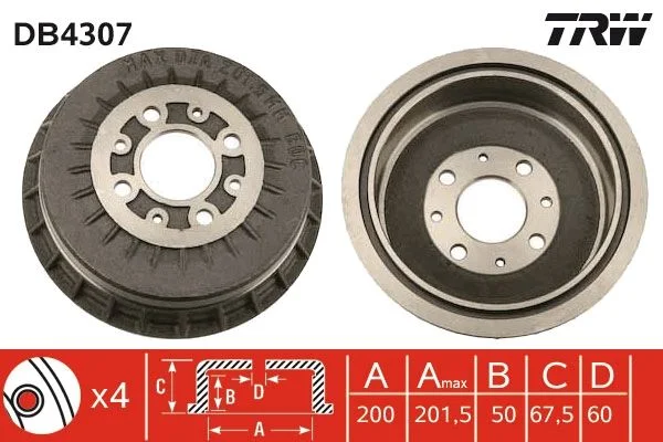 Brzdový bubon TRW DB4307