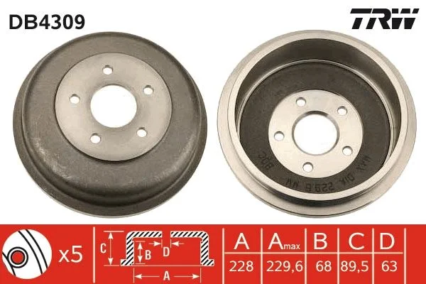Brzdový bubon TRW DB4309