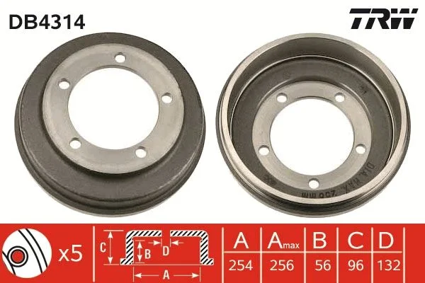 Brake Drum TRW DB4314