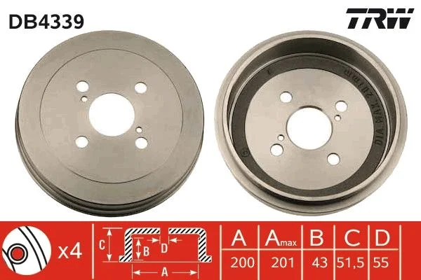 Brzdový bubon TRW DB4339