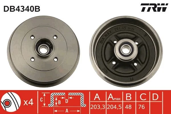Brzdový bubon TRW DB4340B