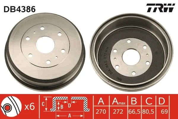 Brake Drum TRW DB4386