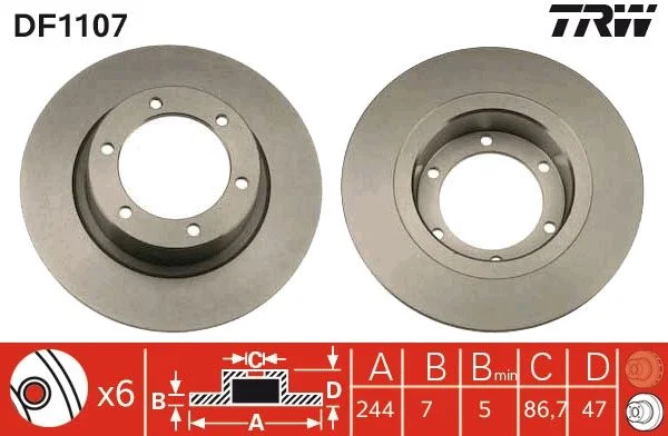 Brake Disc TRW DF1107