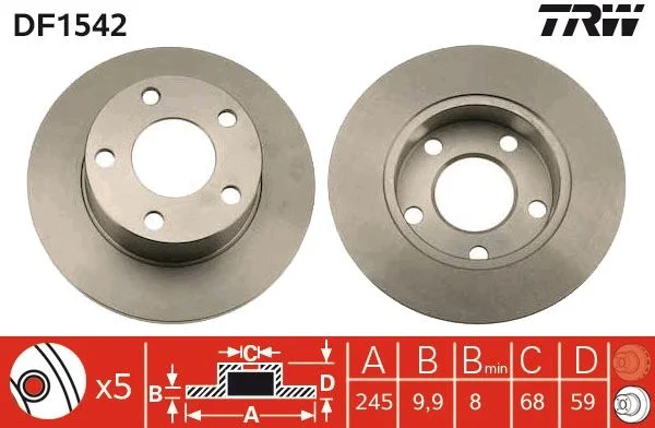 Brake Disc TRW DF1542