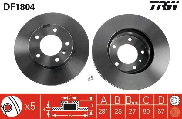 Brake Disc TRW DF1804