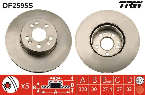 Brake Disc TRW DF2595S