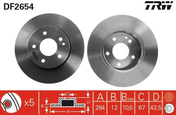 Brake Disc TRW DF2654