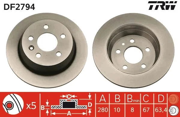 Brake Disc TRW DF2794