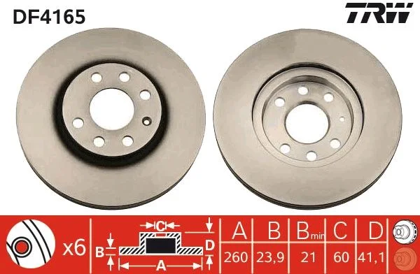 Brake Disc TRW DF4165