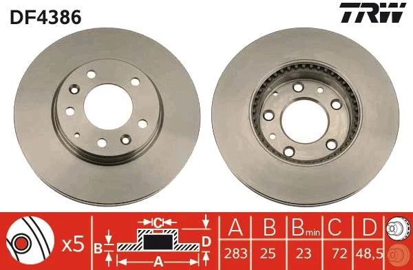 Brake Disc TRW DF4386