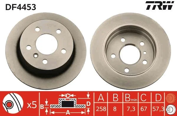 Brzdový kotúč TRW DF4453