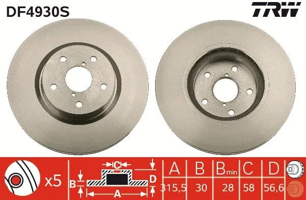 Brake Disc TRW DF4930S