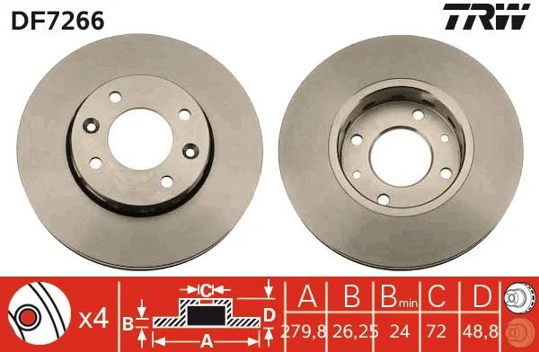 Brake Disc TRW DF7266