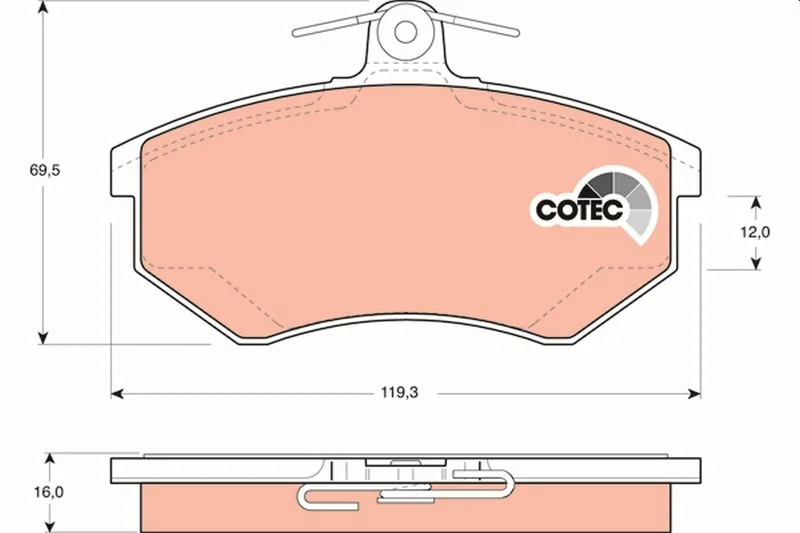 Brake Pad Set, disc brake TRW GDB1048