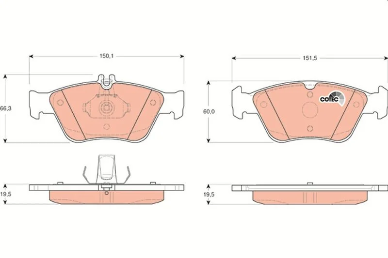 Brake Pad Set, disc brake TRW GDB1205