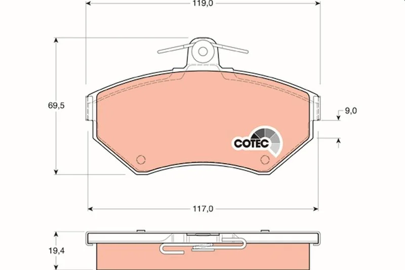 Brake Pad Set, disc brake TRW GDB1266