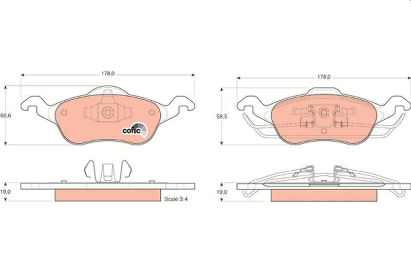 Brake Pad Set, disc brake TRW GDB1358