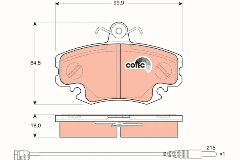 Brake Pad Set, disc brake TRW GDB1465
