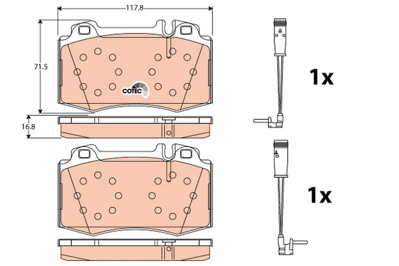 Brake Pad Set, disc brake TRW GDB1543