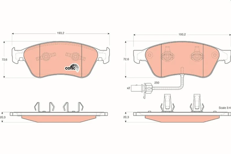 Brake Pad Set, disc brake TRW GDB1553