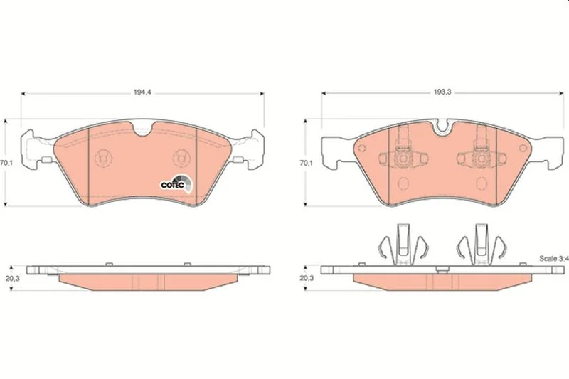Brake Pad Set, disc brake TRW GDB1642