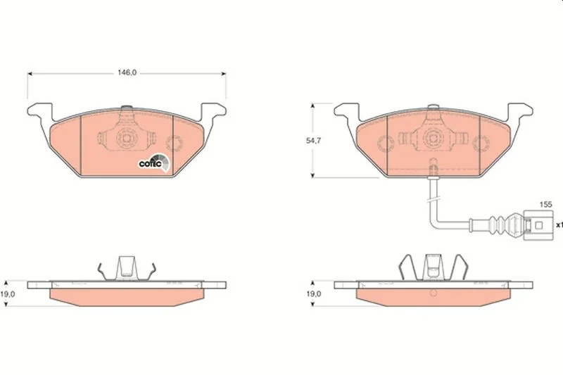 Brake Pad Set, disc brake TRW GDB1658