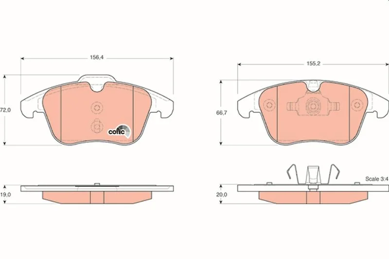 Brake Pad Set, disc brake TRW GDB1683
