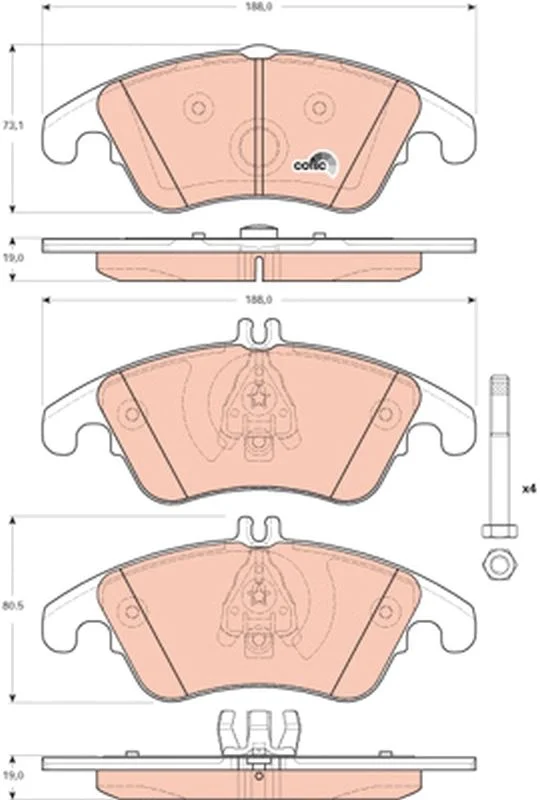 Brake Pad Set, disc brake TRW GDB1737